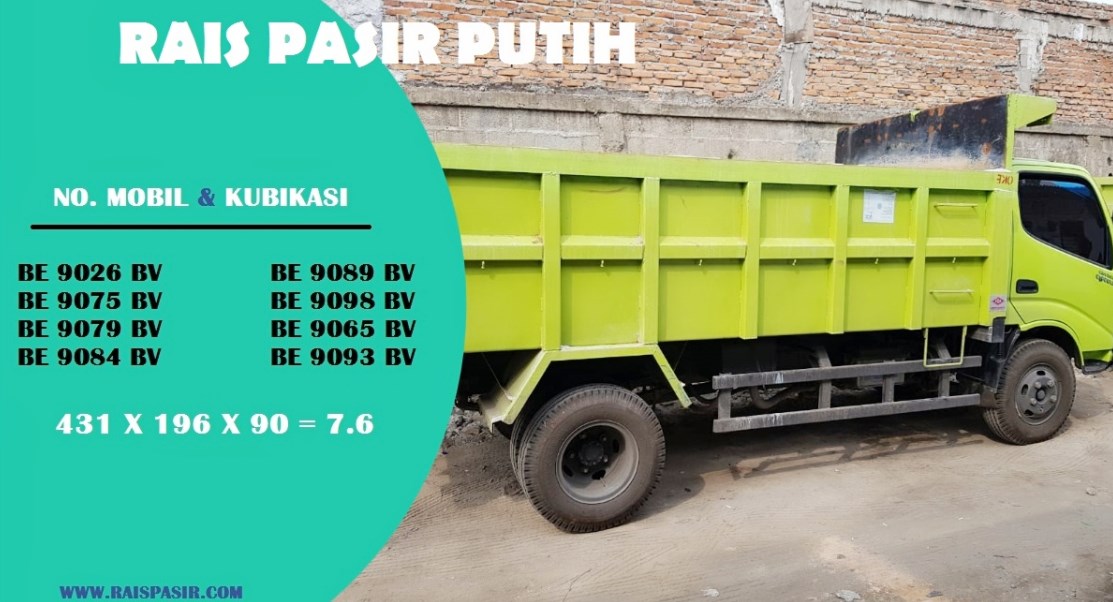 Sewa Dump Truck dan Jual Pasir Putih di Sukamulya Hubungi 08118168989