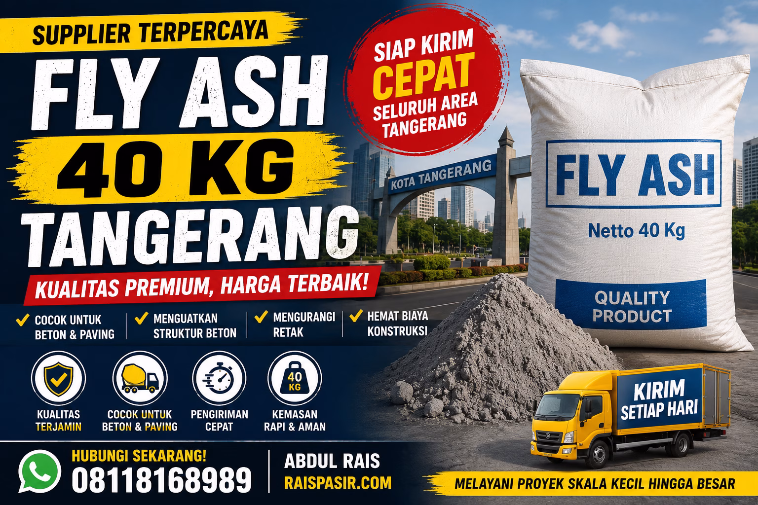 fly ash packaging 40 kg tangerang