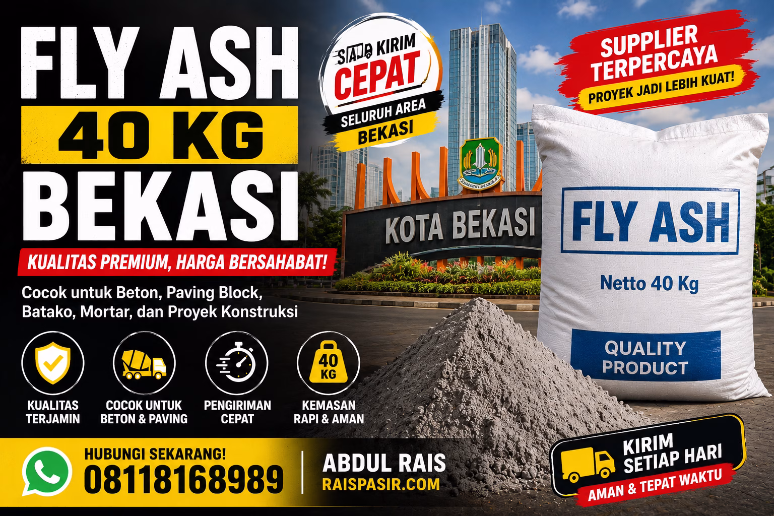 fly ash packaging 40 kg bekasi