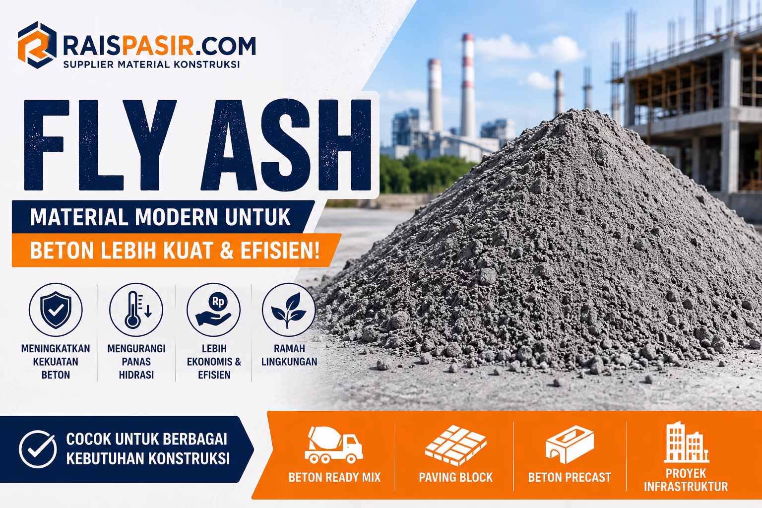 Fly Ash: Material Modern yang Membuat Beton Lebih Kuat dan Efisien