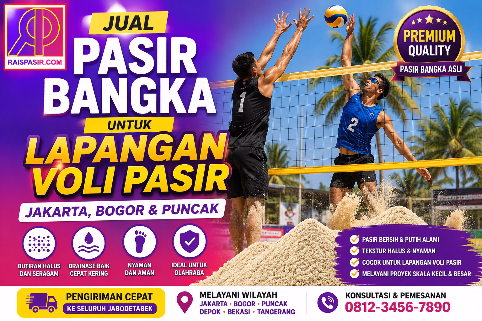 jual pasir bangka untuk lapangan voli pasir