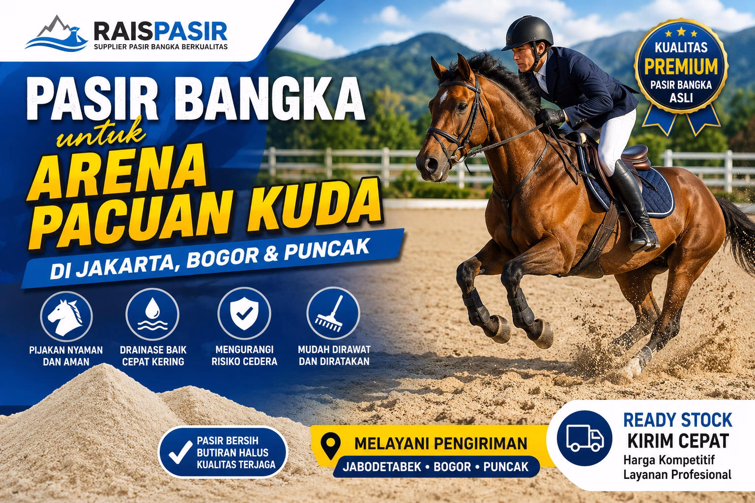 pasir bangka untuk arena pacuan kuda