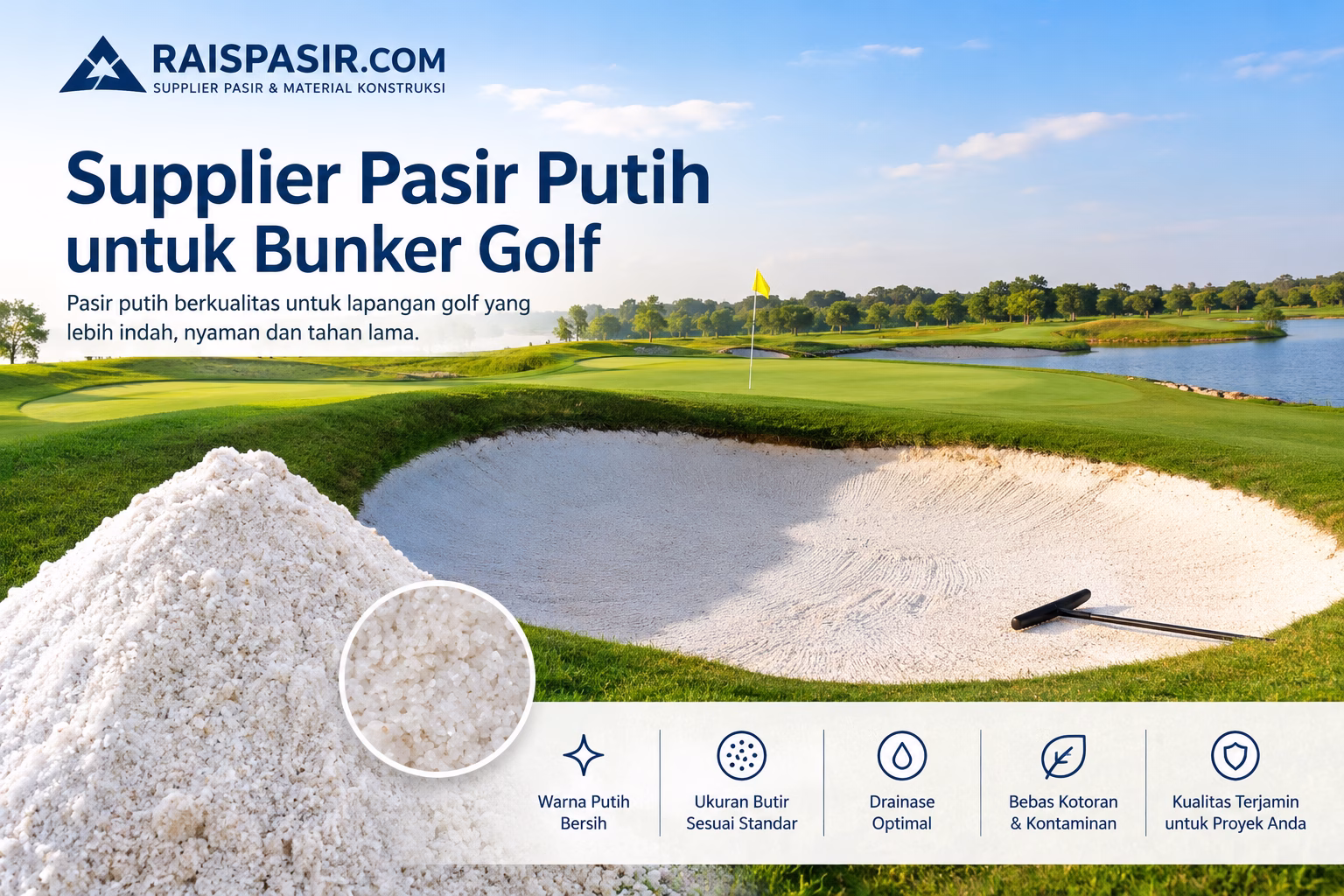 pasir putih bangka untuk lapangan golf